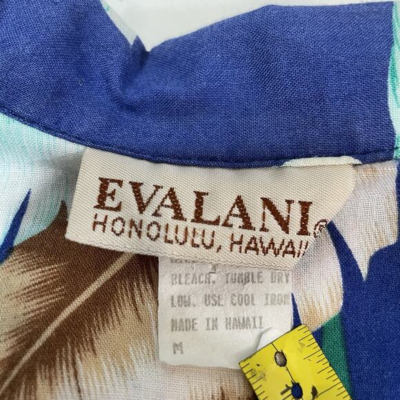 VTG 90’s Evalani Men’s Hawaiian Camp Shirt Palm Floral Vacation Wear Button M - Picture 4 of 5